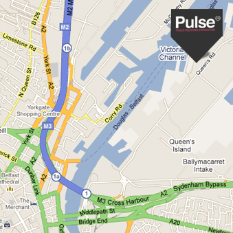 Map and directions to Pulse PR - Northern Ireland Science Park